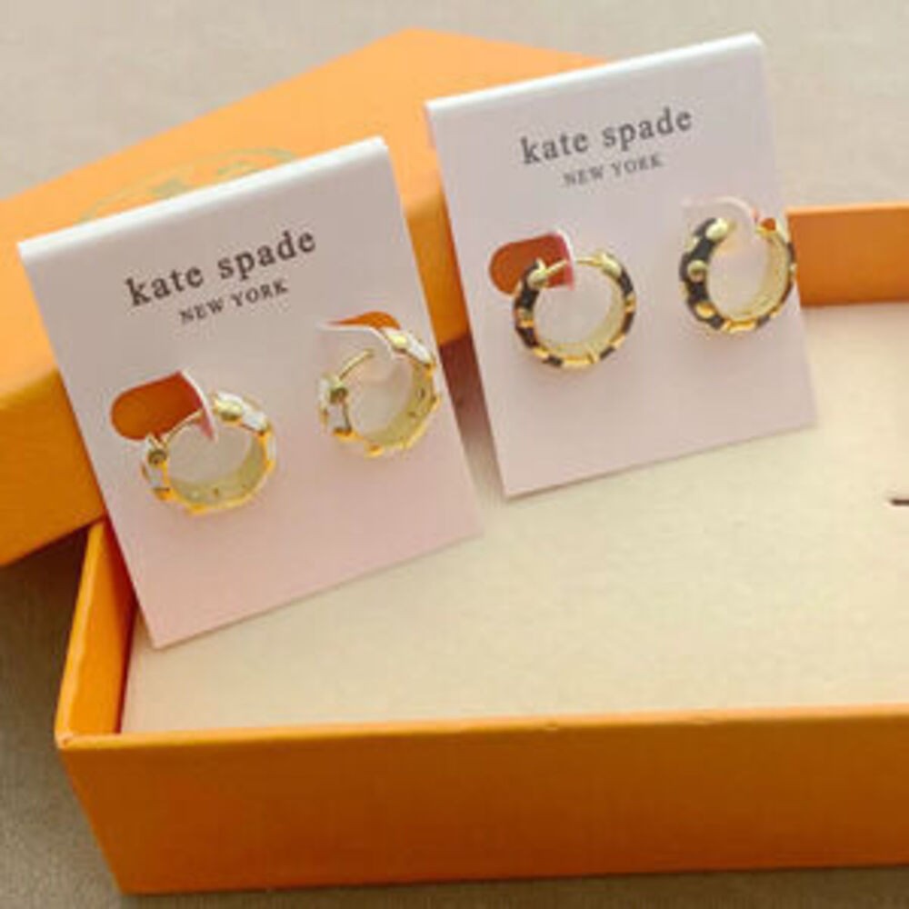 kate spade Trendy Enamel Inlay Polka Dot Metal Earrings